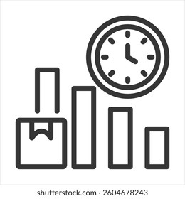 Lead Time Reduction Outline Icon Vector Illustration