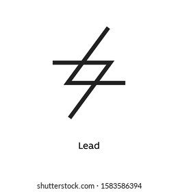 Lead vector illustration element icon, line symbols. Alchemy icon. Basic mystic elements.