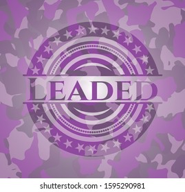 Leaded pink on camo pattern. Vector Illustration. Detailed.