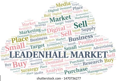 Leadenhall Market word cloud. Vector made with text only