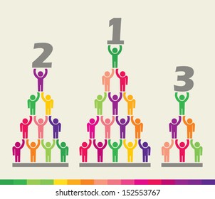 Leader. Abstract illustration of awarding competing teams.