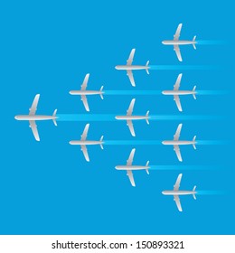leader airplane jet flying arrow model isolated vector