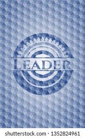 Leader blue badge with geometric pattern.