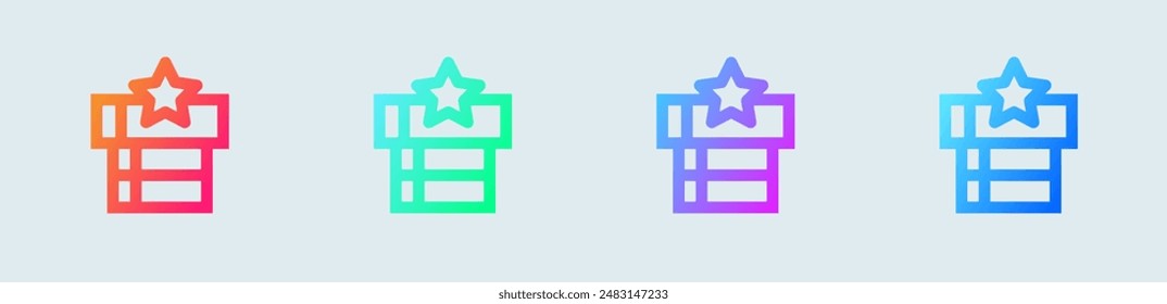 Leader board line icon in gradient colors. Competition signs vector illustration.