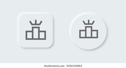Leader board line icon in neomorphic design style. Competition signs vector illustration.