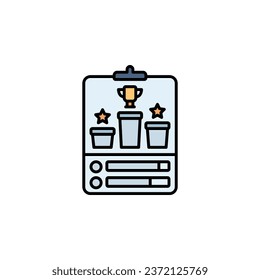 estilo de línea relleno del icono del vector de la placa de líder. Perfecto para sitio web, aplicación, comercio, presentación, logotipo y más. icono de línea de color moderna