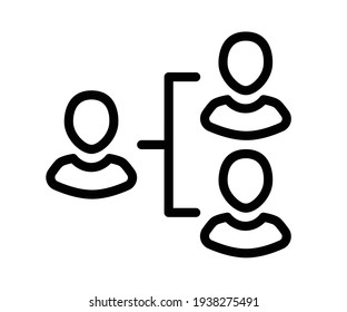 leader branch team single isolated icon with outline style