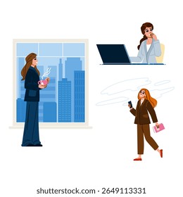 leader business woman dreamer vector. innovator visionary, ambition empowerment, resilience inspiration leader business woman dreamer character. people flat cartoon illustration