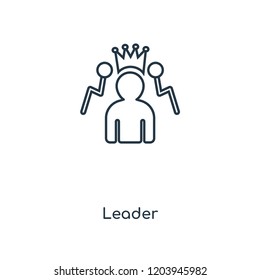Leader concept line icon. Linear Leader concept outline symbol design. This simple element illustration can be used for web and mobile UI/UX.