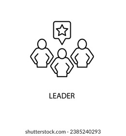 Icono de línea de concepto de líder. Ilustración de elemento simple. Diseño de símbolos de contorno de concepto de líder.