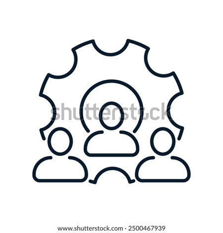 Leader concept, technical team, support service. Vector icon isolated on white background.