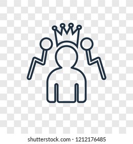 Leader concept vector linear icon isolated on transparent background, Leader concept transparency concept in outline style