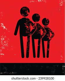 Leader concept,human resource on red background,grunge vector
