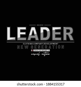 Leader Core Denim Stylish Typography Slogan T shirt Stock Vector Illustration Art