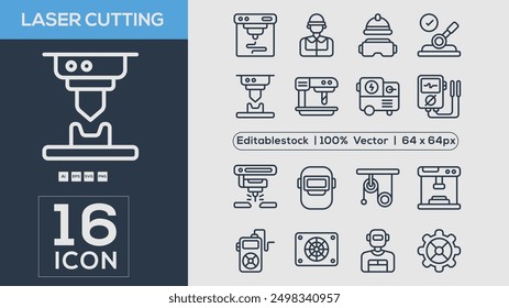 Leader Cutting  icon collection Vector illustrator