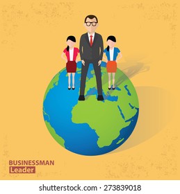 Leader design on old background, clean vector.