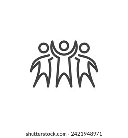 Leader at the forefront line icon. Team leader linear style sign for mobile concept and web design. Leadership outline vector icon. Symbol, logo illustration. Vector graphics