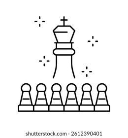 leader of game line icon vector. leader of game sign. isolated contour symbol black illustration