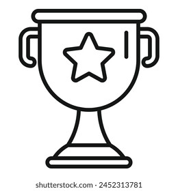 Leader gold cup icon outline vector. Leadership prize. Star performance