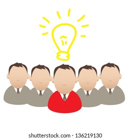  leader of group with ideal idea