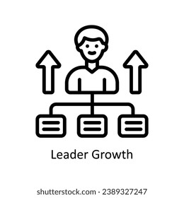 Leader Growth vector  outline Design illustration. Symbol on White background EPS 10 File