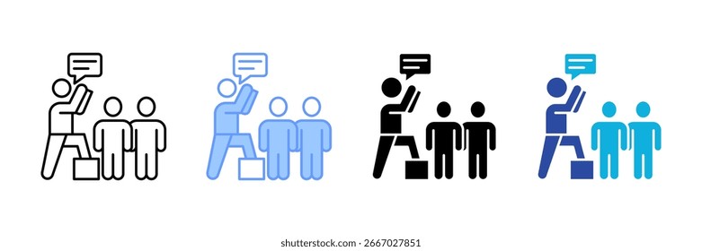 Conjunto de ícones do guia de chamada múltipla coleção de estilos