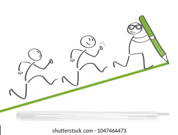  leader helps the team to climb the cliff and reach the goal. Leadership vector illustration concept