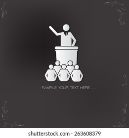 Leader human resource design on old background,vector