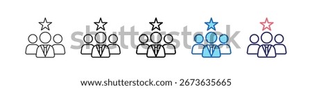 Leader Icon In 5 Different Styles Set Collection.