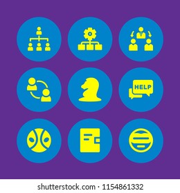 leader icon. 9 leader set with teamwork, superhero, organization and strategy vector icons for web and mobile app