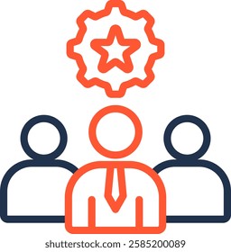Leader Icon Color Line Vector Illustration