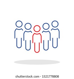 Leader icon in flat style. Group of people symbol for your web site design, logo, app, UI Vector EPS 10.