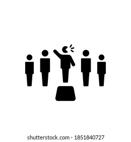 Icono del líder en estilo plano sobre fondo blanco. Vector de material