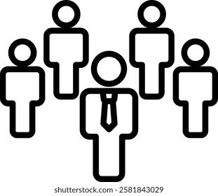 Leader Icon Line Vector Illustration