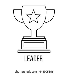Leader icon or logo line art style. Vector Illustration.