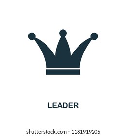 Leader icon. Monochrome style design from business collection. UI. Pixel perfect simple pictogram leader icon. Web design, apps, software, print usage.