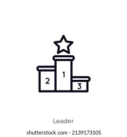 Leader icon. Outline style icon design isolated on white background