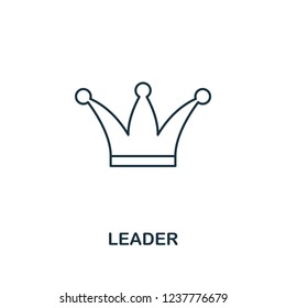 Leader icon. Outline style thin design from business icons collection. Pixel perfect simple pictogram leader icon for UX and UI