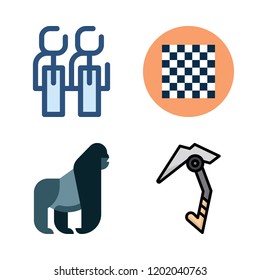 leader icon set. vector set about chess board, employees, climbing and gorilla icons set.