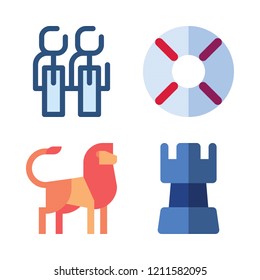 leader icon set. vector set about help, strategy, lion and employees icons set.