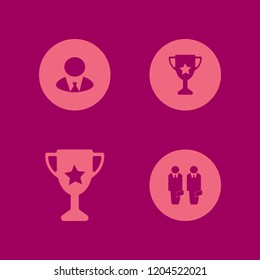 leader icon. leader vector icons set trophy cup, businessmen and businessman