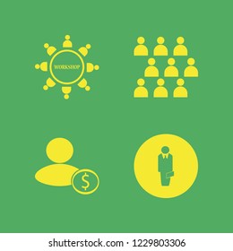leader icon. leader vector icons set businessman and workshop