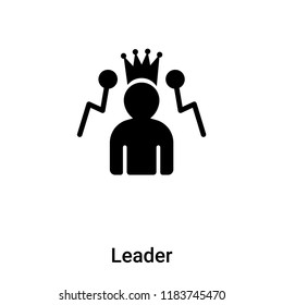 Leader icon vector isolated on white background, logo concept of Leader sign on transparent background, filled black symbol