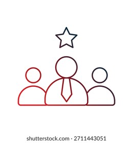 Leader icon with white background vector stock illustration