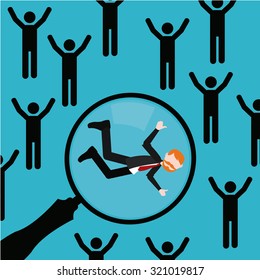Leader illustration over blue color background