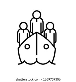 Leader line icon, concept sign, outline vector illustration, linear symbol.