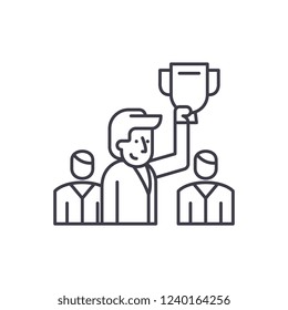 Leader line icon concept. Leader vector linear illustration, symbol, sign