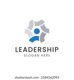 Leader logo design illustration. Creative idea line leader master team captain manager director. Work team relationship design. Simple modern graphics.Leader logo design illustration.