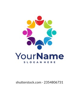 Leader logo design Template. Star People logo vector illustration.