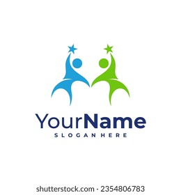Plantilla de diseño de logotipo de líder. Ilustración vectorial del logotipo de Star People.